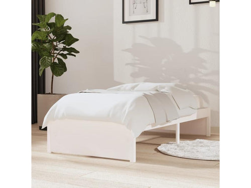 White Solid Wood Bed Frame 75x190 cm Small Single XMAA10759