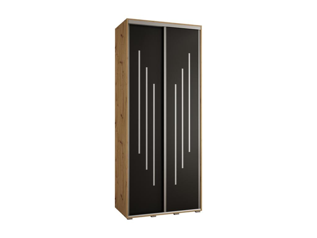 ARMOIRE Lumenao 8 À PORTES COULISSANTES 235.2/120/45 2 portes Lumenao/Noir/Argent  ZQAR31872