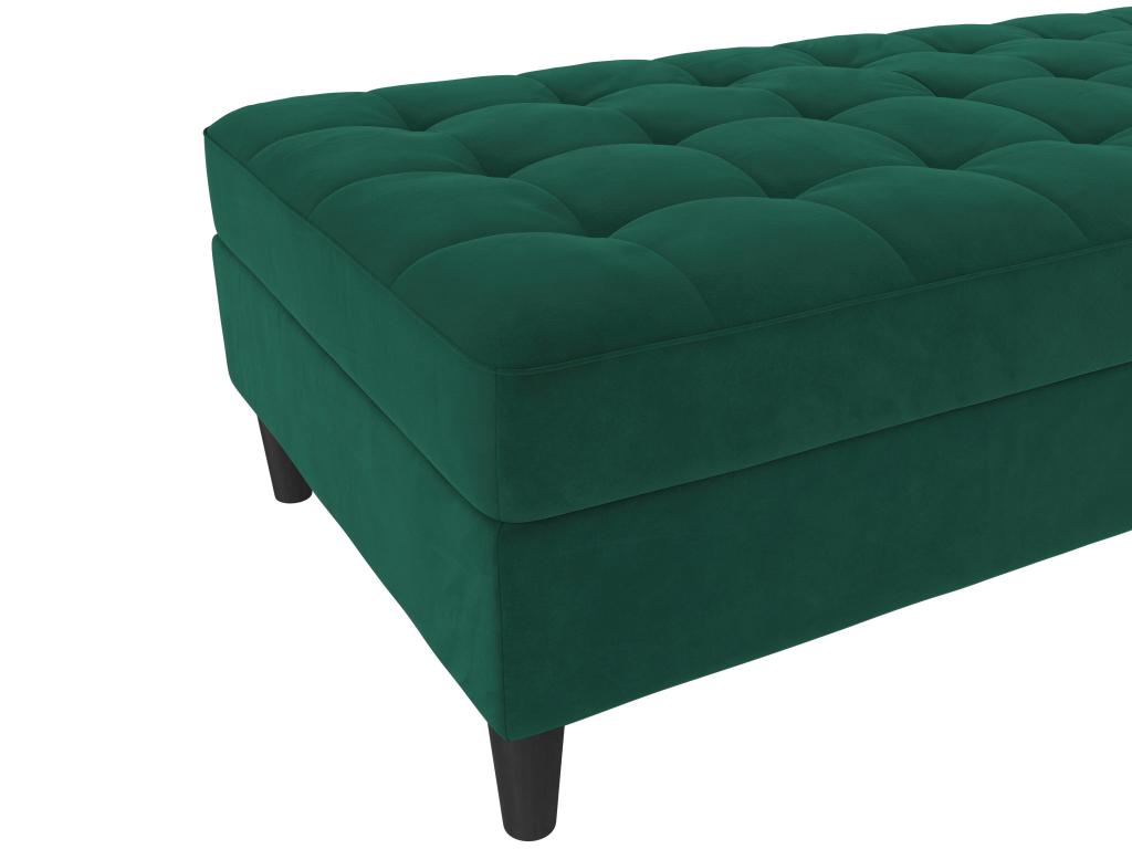 Presley - Pouf avec rangement en velours vert foncé DGKL46326