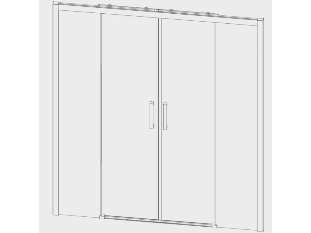 Paroi de douche 2 verres fixes 2 portes coulissantes S400 180 cm Sans paroi latérale RBQD92677