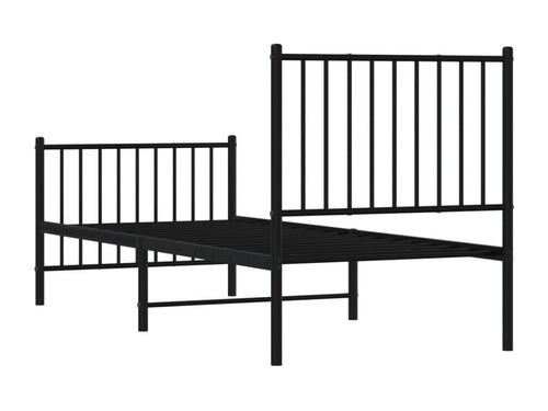 Metal bed frame with headboard and footboard, black, 80x200 cm, ATGE52115