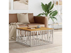 Table basse argenté acier inoxydable et bois massif d'Ventoriq WLRM65152