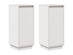Buffets 2 pcs Blanc 31.5x34x75 cm Bois massif de pin AKGW17044