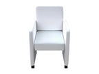 Dining chairs, set of 4, white faux leather QCFO00570