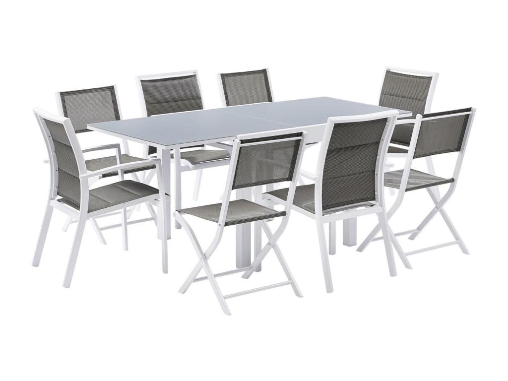 Salon de jardin design 8 personnes Lumenao Blanc NUXB92224