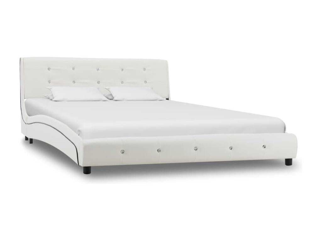 Cadre de lit Blanc Similicuir 140x200 cm DEDV09506