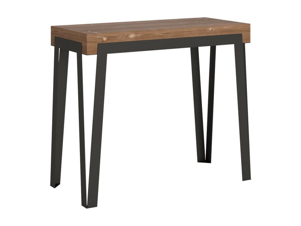 Lumenao Small Extendable Console Table 90x40/190 cm Stained Fir with Anthracite Frame VCVX04305