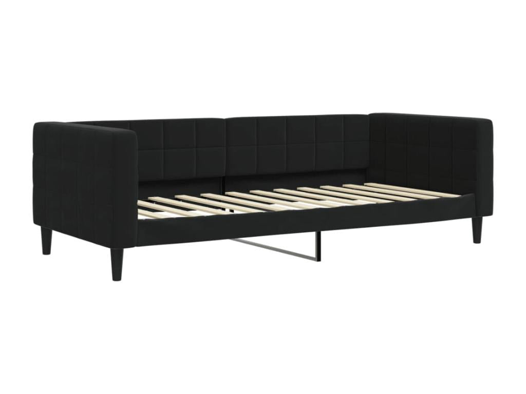 Lit de repos noir 90x200 cm velours GTDD26917