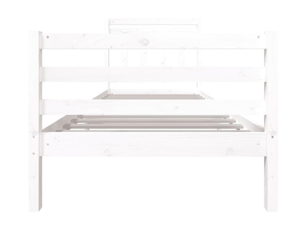 Lit Blanc Bois massif 90x190 Simple RXWM41645