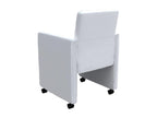 Dining chairs, set of 4, white faux leather QCFO00570