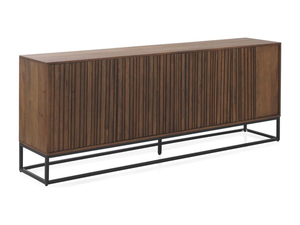 Buffet 4 portes en bois de manguier massif et base en métal SEGB53961