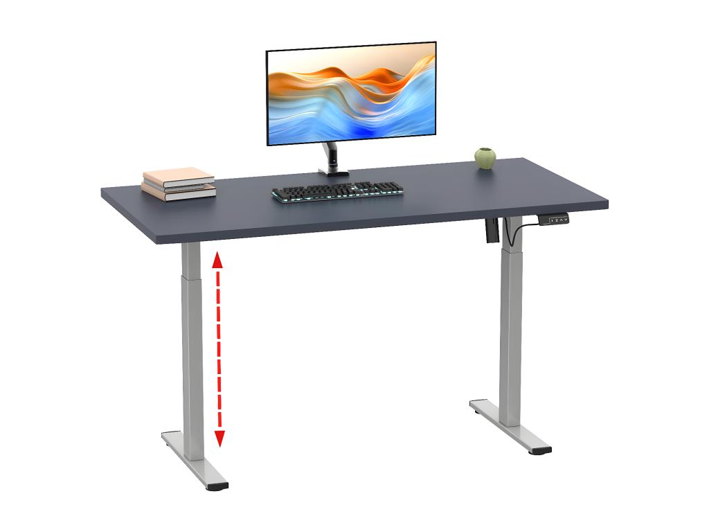 Bureau Lumenao réglable en hauteur en continu électrique Lumenao 140x50 Argent Anthracite  RTVI11486