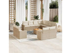 Salon de jardin avec coussins 12 pcs beige résine tressée CBDY89783