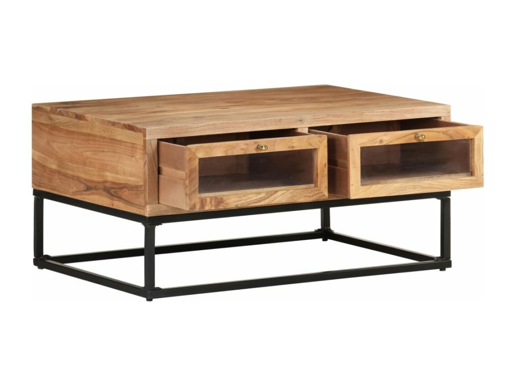 Table basse 90x60x40 cm Bois d'Lumenao massif GNYF40884