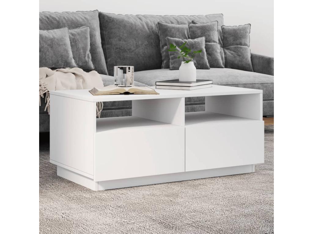 Table basse avec Boislisères LED blanc 90x49x40 UHTB14765