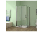 Cabine de douche pivotante et pliante 100x70x195cm en 6mm verre securit anticalcaire poignée en inox PWGT27252