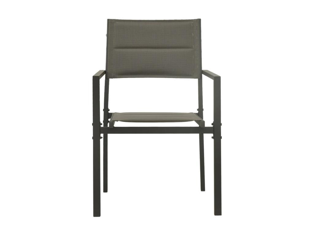 4-piece garden chairs, textilene and steel, grey and anthracite LAPN55432