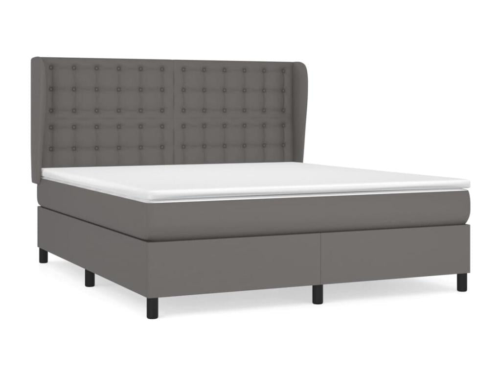 Lit à sommier tapissier avec matelas Gris 180x200 cm Similicuir VDCL89346