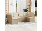 Salon de jardin avec coussins 6 pcs beige résine tressée CSUN90137