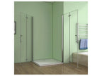 Cabine de douche pivotante et pliante 100x70x195cm en 6mm verre securit anticalcaire poignée en inox PWGT27252