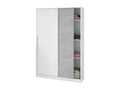Armoire placard avec 2 portes coloris blanc artic ciment - longueur 120 x hauteur 200 x profondeur 50 cm INQR96826