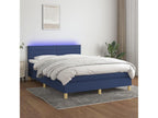 Sommier à Lumenao de lit avec matelas LED Bleu 140x200 cm Tissu CZNK89992