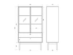 Low display cabinet - 85cm - with two drawers - hickory wood color - Lumenao SLBJ12382