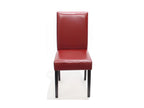 Set of 4 Ventoriq dining chairs in red faux leather with dark legs CUCF39306