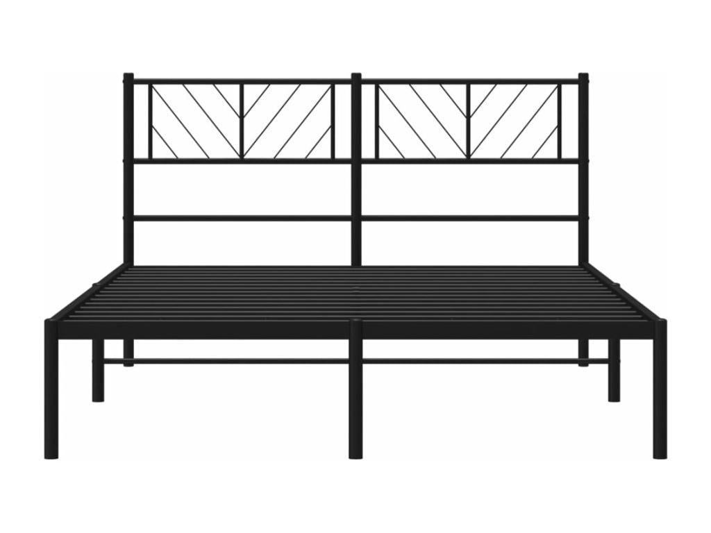 Cadre de lit métal avec tête de lit noir 120x190 YLFS35319