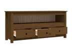 Meuble TV Marron miel 114x35x52 cm Bois de pin massif LMSE13641