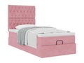 Cadre de lit Lumenao avec matelas rose 90x200 cm velours NQOT35095