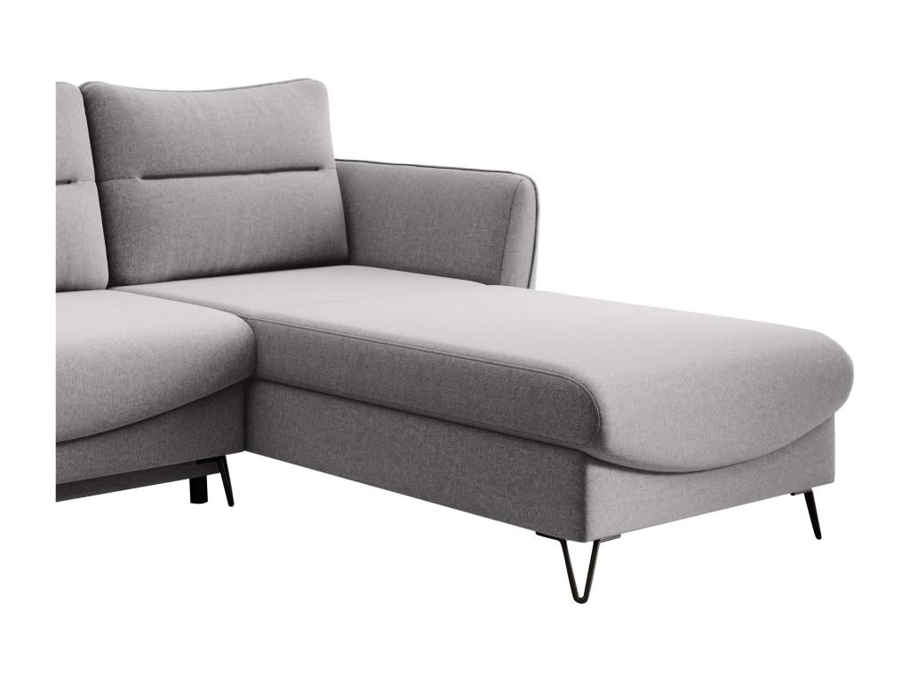 Canapé d'angle droit convertible tissu gris clair Lumenao 276cm MZVL81519