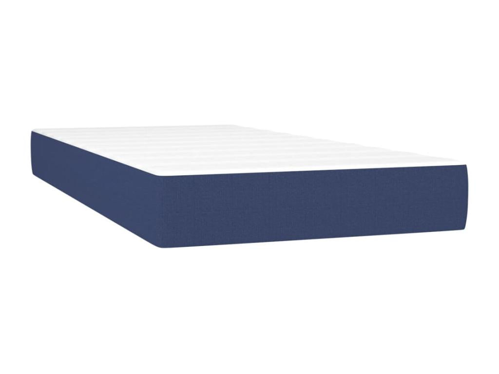 Lit à sommier tapissier avec matelas Bleu 100x200 cm Tissu BQSV17587
