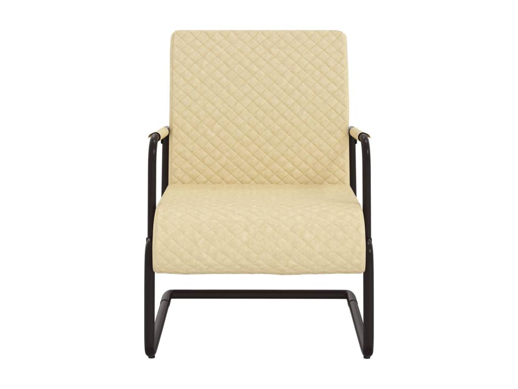 Cream Faux Leather Cantilever Chair QYJG08912