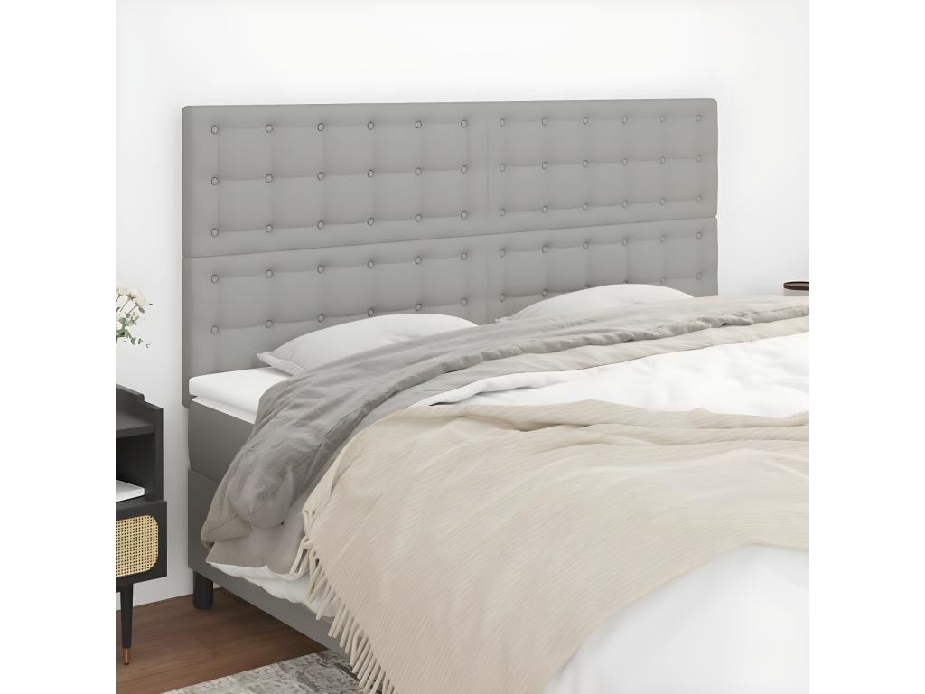 Têtes de lit 4 pièces Gris clair 90x5x78/88 cm Tissu BHBD96724