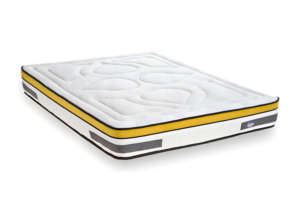 Ensemble Matelas Ventoriq Ressorts ensachés Accueil mémoire sommier Ventoriq bois - 160x200 cm BKQD59812