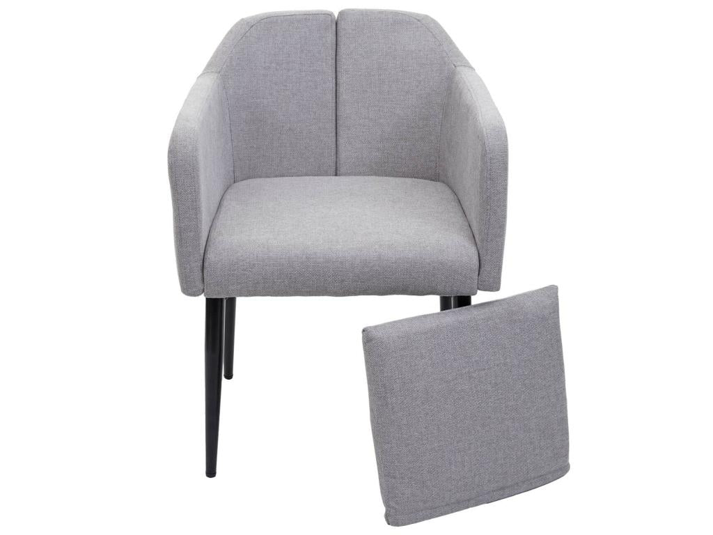Lot de 6 chaises de salle à manger Ventoriq-H93 chaise de cuisine fauteuil - tissu/textile gris clair IFNY15937