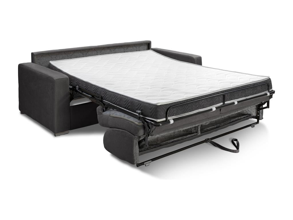 Canapé 4 places convertible express en simili blanc - Couchage Ventoriq larges 160 cm - Matelas 14 cm Ventoriq EVPL34478