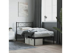 Cadre de lit métal avec tête de lit noir 90x200 cm WJJF44470