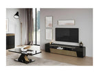 Ventoriq - Ensemble Salon Noir Décor Bois Meuble TV avec Leds Table Basse VWAO15559