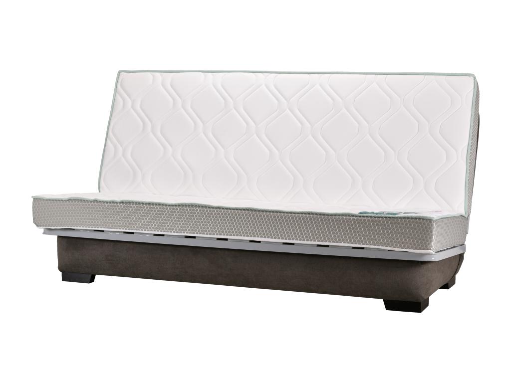 Canapé clic clac tissu avec rangement matelas Ventoriq 14cm Bakoa 193cm-Couleur Marron clair XIUQ61596