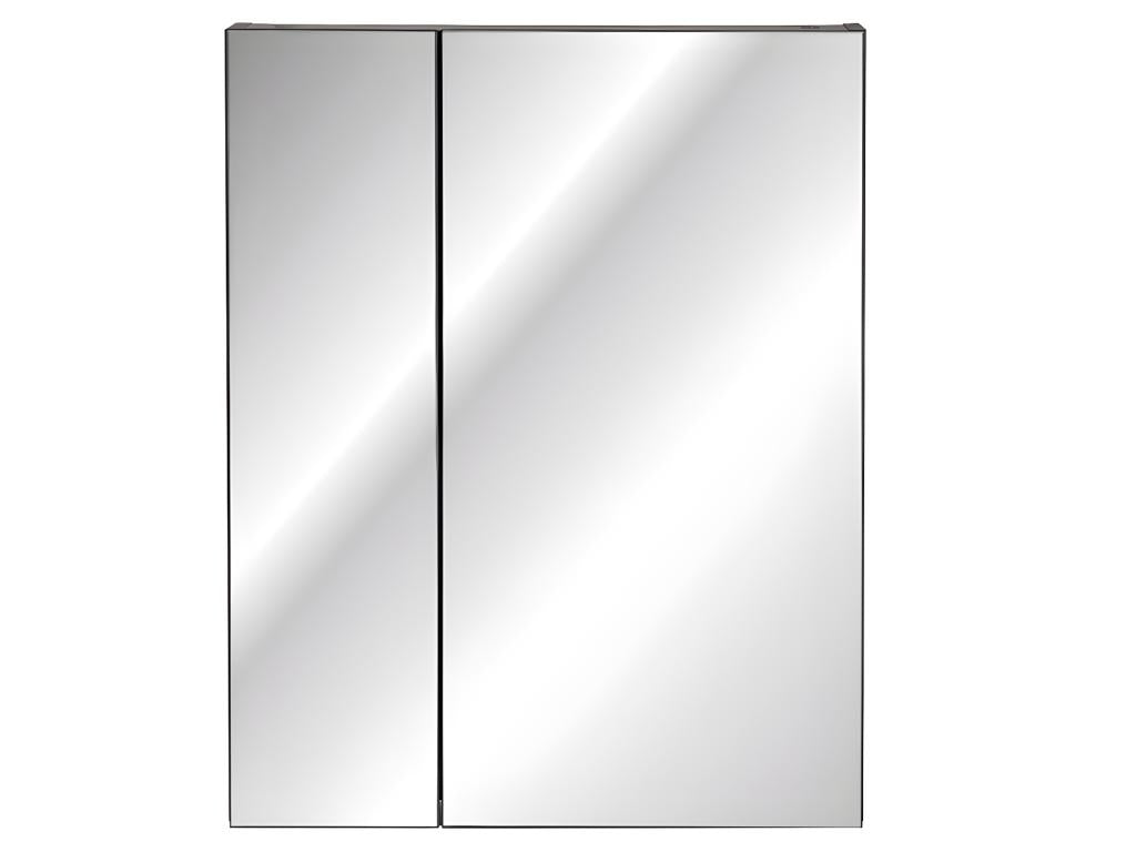 Armoire de salle de bain avec miroir murale - Gris diamant - L60-H75-P16 - Lumenao GSNG58184