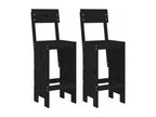3-piece black solid pine wood garden bar set EPYQ78395
