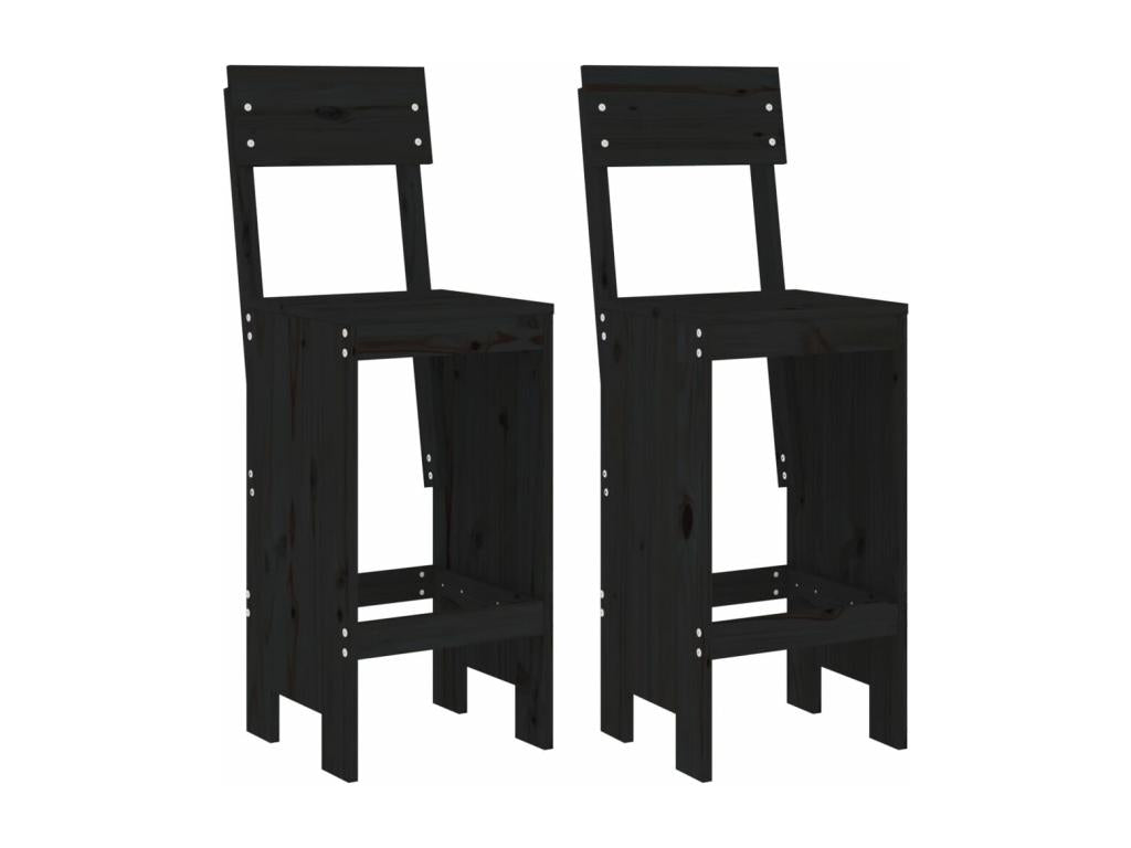 3-piece black solid pine wood garden bar set EPYQ78395