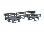 Salon de jardin palette 6 pièces Bois Gris WCVH36175