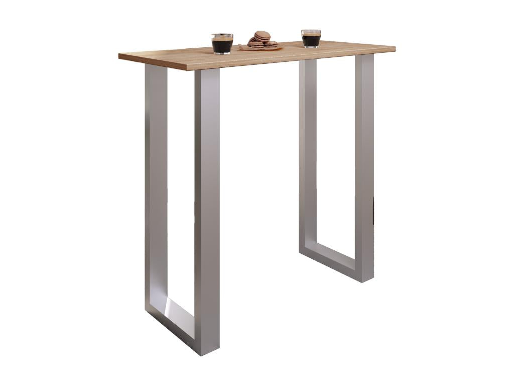 Ventoriq Premium wood and aluminum bar table, high bar table, Xona bar table, 110x50 cm, silver/oak, Ventoriq DYWA14957