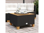 Ventoriq Premium - Table de jardin noir 55x55x36 cm résine tressée et bois Ventoriq YZYH03815