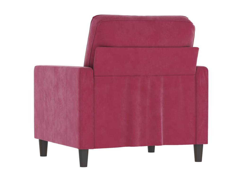 Fauteuil Rouge bordeaux 60 cm Velours PNEA29254