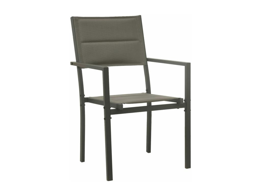 4-piece garden chairs, textilene and steel, grey and anthracite LAPN55432