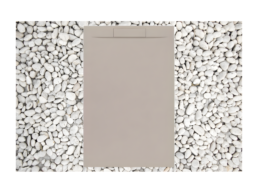 Lumenao RAL 1001 180x100 cm shower tray in resin and marble powder with marble resin side grate EAXU85225